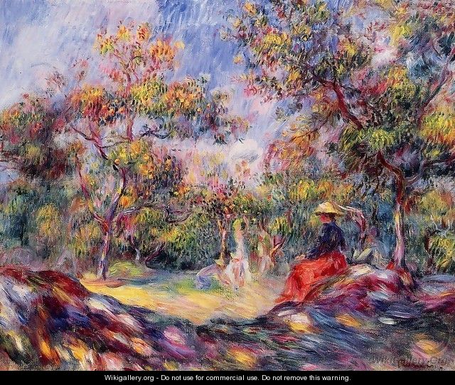 Woman In A Landscape - Pierre Auguste Renoir