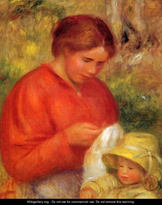 Woman And Child - Pierre Auguste Renoir