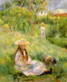 Young Girl In The Garden At Mezy - Pierre Auguste Renoir