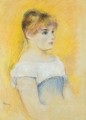 Young Girl In A Blue Corset - Pierre Auguste Renoir