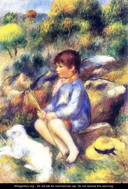 Young Boy At The Stream - Pierre Auguste Renoir