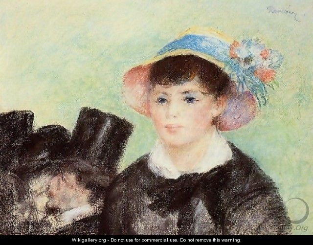 Young Woman In A Straw Hat4 - Pierre Auguste Renoir