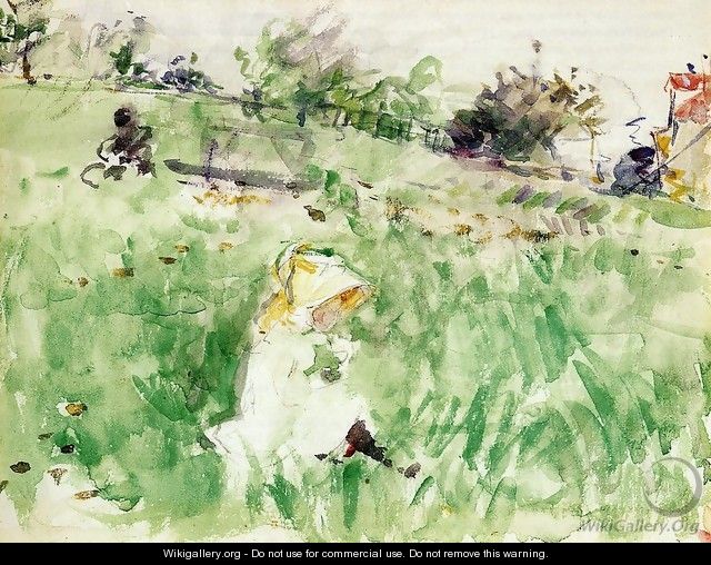 Little Girl Sitting On The Grass - Berthe Morisot