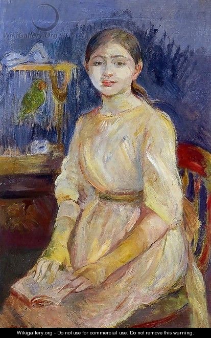 Julie Manet With A Budgie - Berthe Morisot