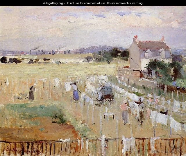 Hanging The Laundry Out To Dry - Berthe Morisot