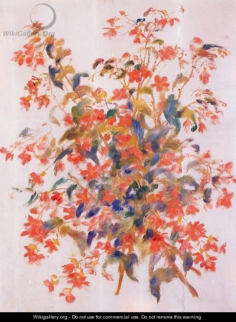 Still Life With Fuscias - Pierre Auguste Renoir