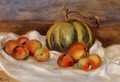 Still Life With Cantalope And Peaches - Pierre Auguste Renoir