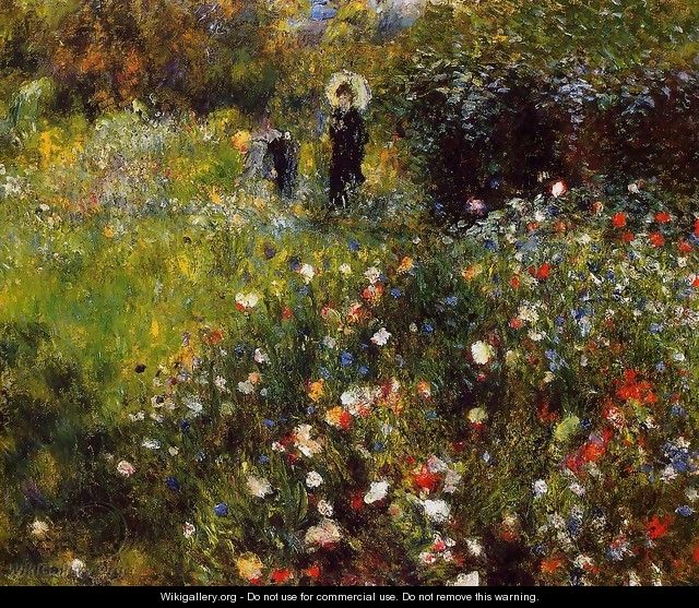 Summer Landscape Aka Woman With A Parasol In A Garden - Pierre Auguste Renoir