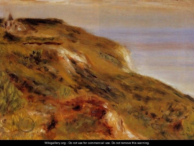 The Varangeville Church And The Cliffs - Pierre Auguste Renoir