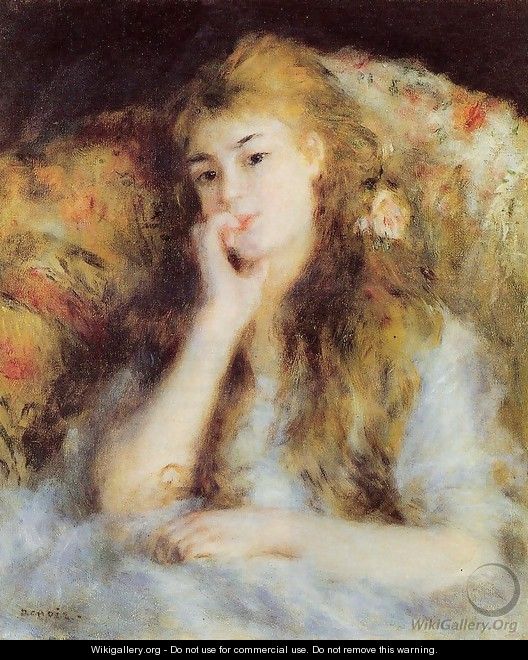 The Thinker Aka Seated Young Woman - Pierre Auguste Renoir