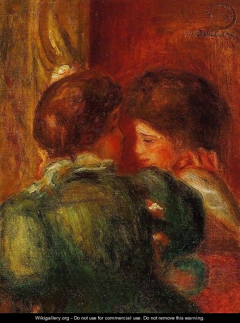 Two Womens Heads Aka The Loge - Pierre Auguste Renoir