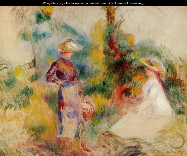 Two Women In A Garden2 - Pierre Auguste Renoir