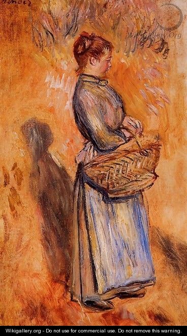Peasant Woman Standing In A Landscape - Pierre Auguste Renoir