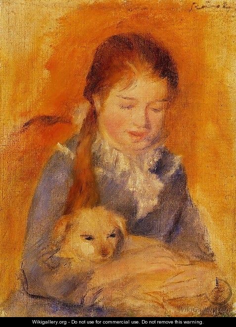 Girl With A Dog - Pierre Auguste Renoir