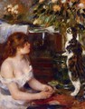 Girl And Cat - Pierre Auguste Renoir