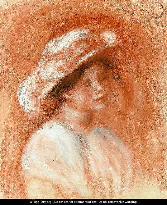 Head Of A Girl - Pierre Auguste Renoir