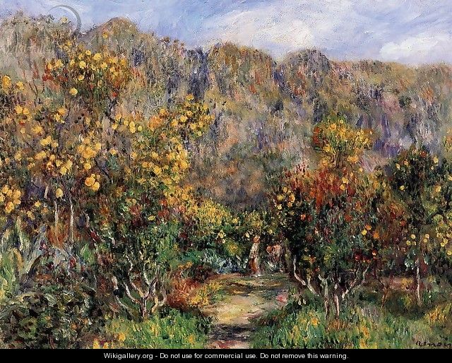 Landscape With Mimosas - Pierre Auguste Renoir
