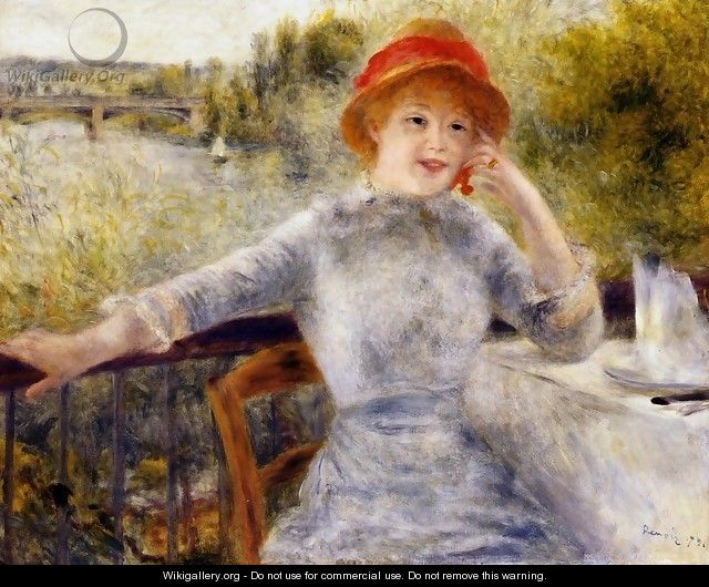 Alphonsine Fournaise On The Isle Of Chatou - Pierre Auguste Renoir