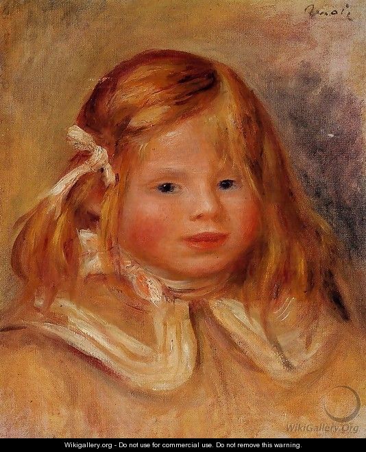 Coco In A Red Ribbon - Pierre Auguste Renoir