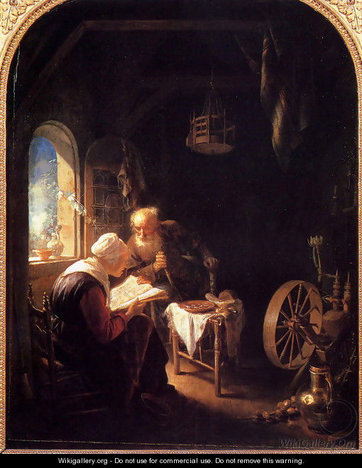 The Bible Lesson Or Anne And Tobias - Gerrit Dou