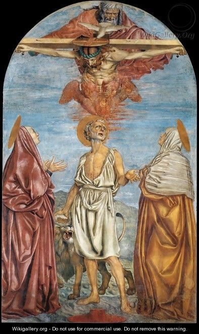 The Holy Trinity St Jerome And Two Saints 1453 - Andrea Del Castagno