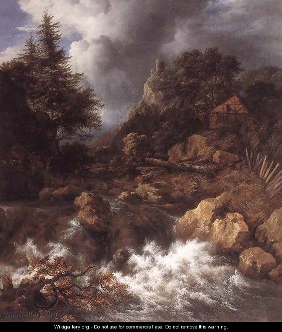 Waterfall in a Mountainous Northern Landscape 1665 - Jacob Van Ruisdael