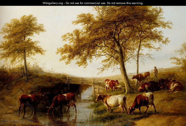 Cattle Resting By A Brook - Thomas Sidney Cooper