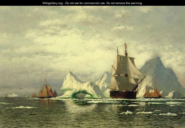 Arctic Whaler Homeward Bound Among The Icebergs - William Bradford
