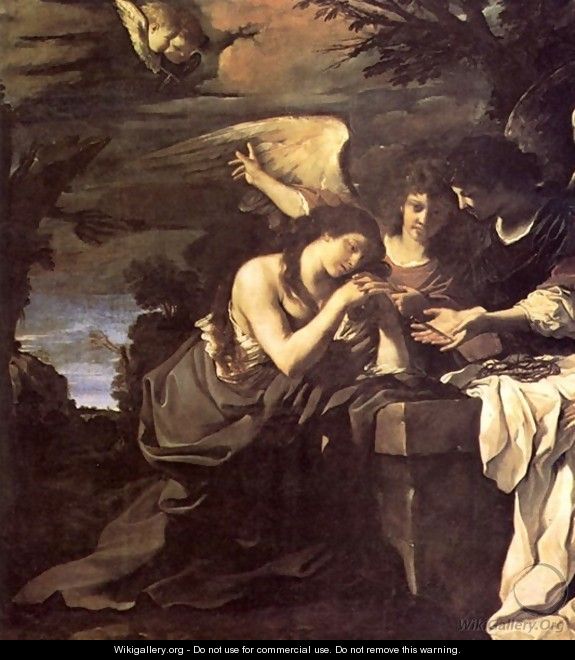 Magdalen And Two Angels 1622 - Giovanni Francesco Guercino (BARBIERI)