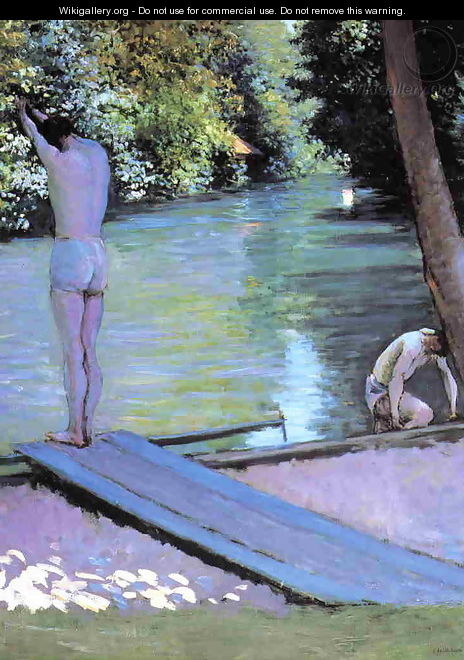 Bather Preparing To Dive Banks Of The Yerres - Gustave Caillebotte