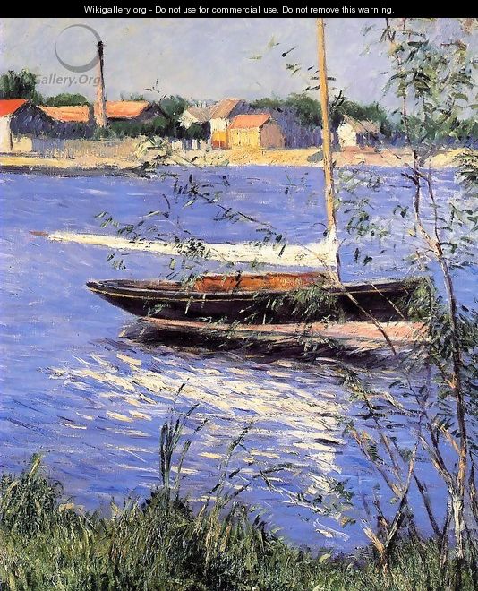 Anchored Boat On The Seine At Argenteuil - Gustave Caillebotte