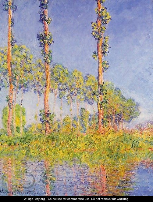 Three Poplar Trees Autumn Effect - Claude Oscar Monet