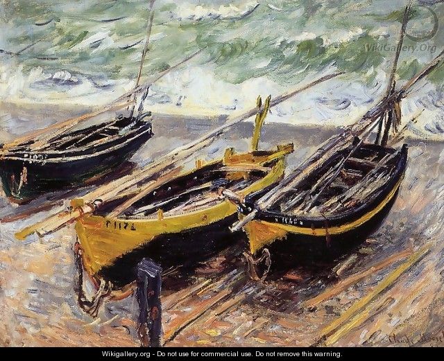 Three Fishing Boats - Claude Oscar Monet