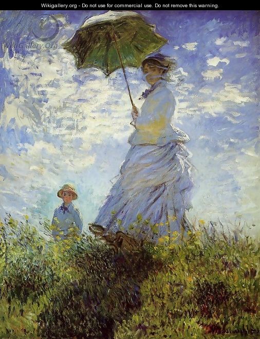 The Walk Woman With A Parasol - Claude Oscar Monet