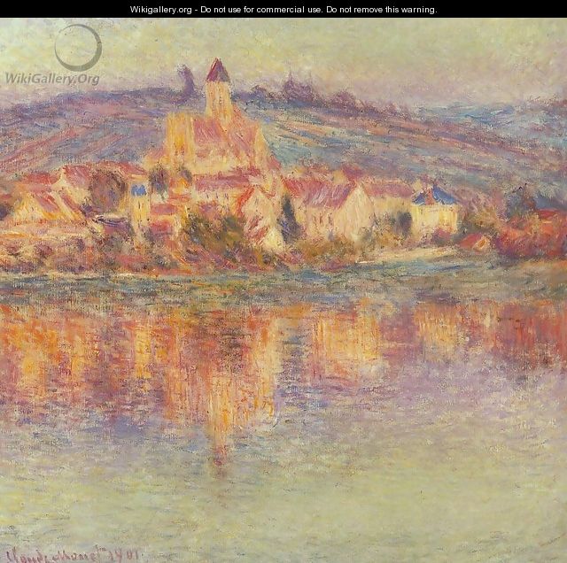 Vetheuil At Sunset - Claude Oscar Monet