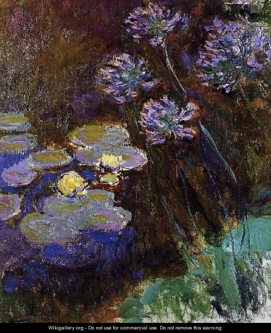 Water Lilies And Agapanthus59 - Claude Oscar Monet
