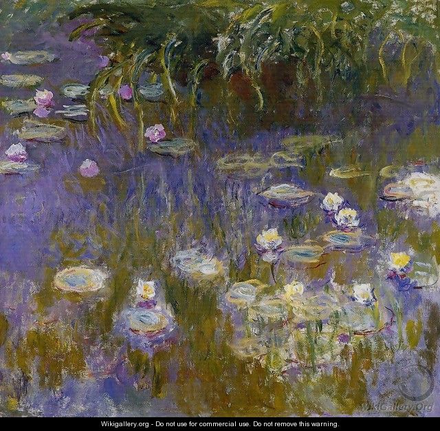 Yellow And Lilac Water Lilies - Claude Oscar Monet