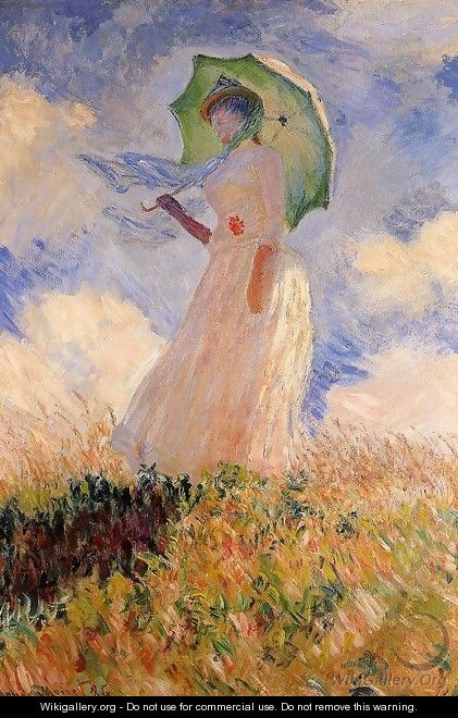 Woman With A Parasol Aka Study Of A Figure Outdoors (Facing Left) - Claude Oscar Monet