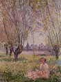 Woman Sitting Under The Willows - Claude Oscar Monet