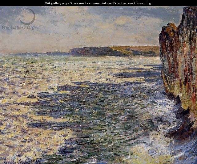 Waves And Rocks At Pourville - Claude Oscar Monet