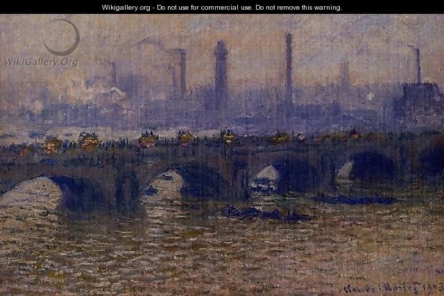 Waterloo Bridge Grey Weather - Claude Oscar Monet