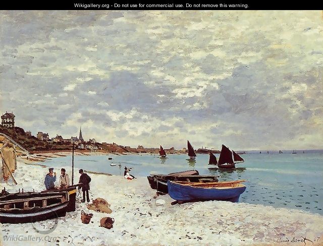 The Beach At Sainte Adresse - Claude Oscar Monet