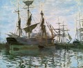 Study Of Boats Aka Ships In Harbor - Claude Oscar Monet