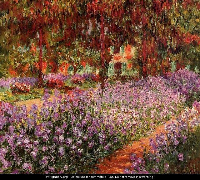 The Garden Aka Irises - Claude Oscar Monet