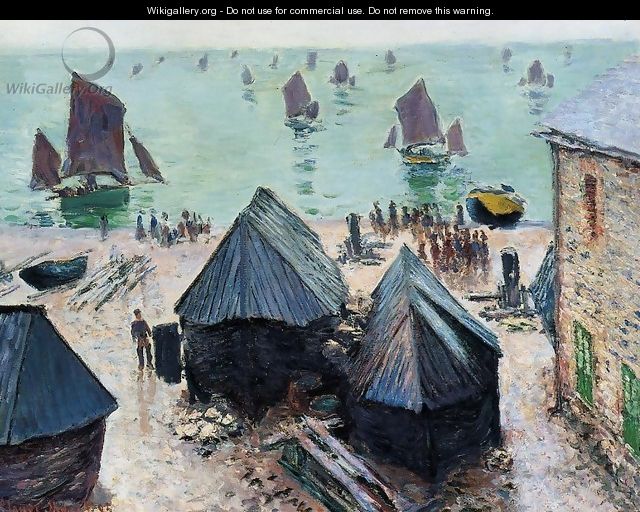 The Departure Of The Boats Etretat - Claude Oscar Monet