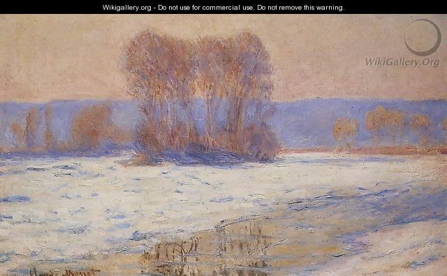 The Seine At Bennecourt In Winter - Claude Oscar Monet