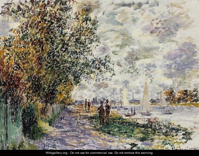 The Riverbank At Petit Gennevilliers - Claude Oscar Monet