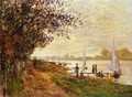 The Riverbank At Le Petit Gennevilliers Sunset - Claude Oscar Monet