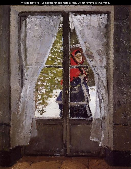 The Red Kerchief Portrait Of Madame Monet - Claude Oscar Monet