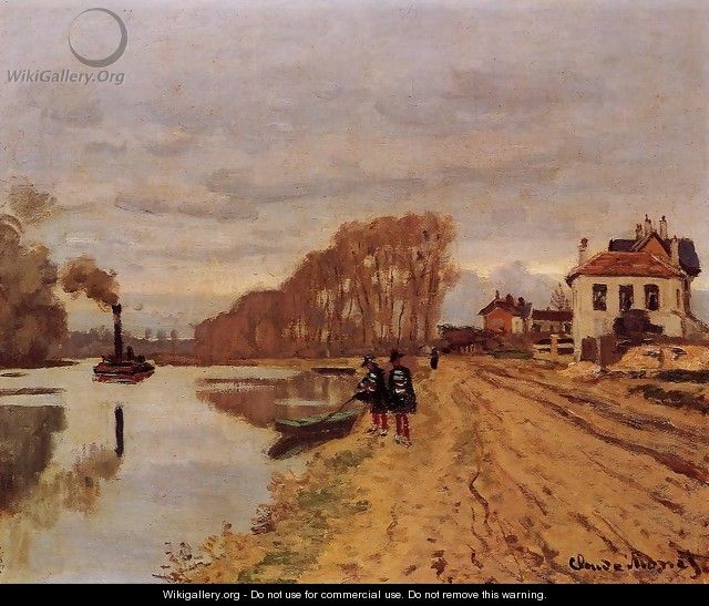Infantry Guards Wandering Along The River - Claude Oscar Monet